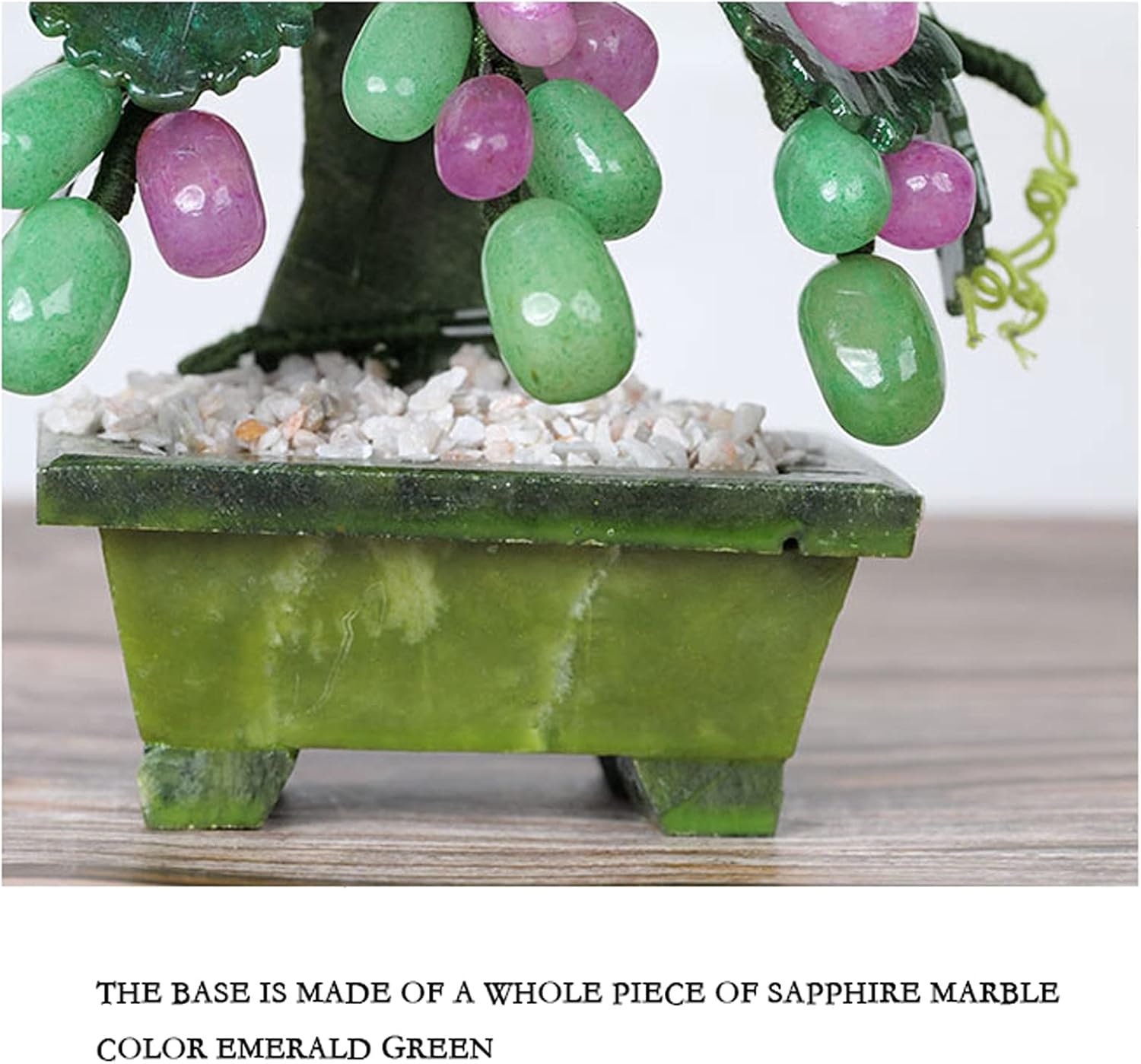 Artificial Bonsai Tree Tabletop Decor with Jade Carving