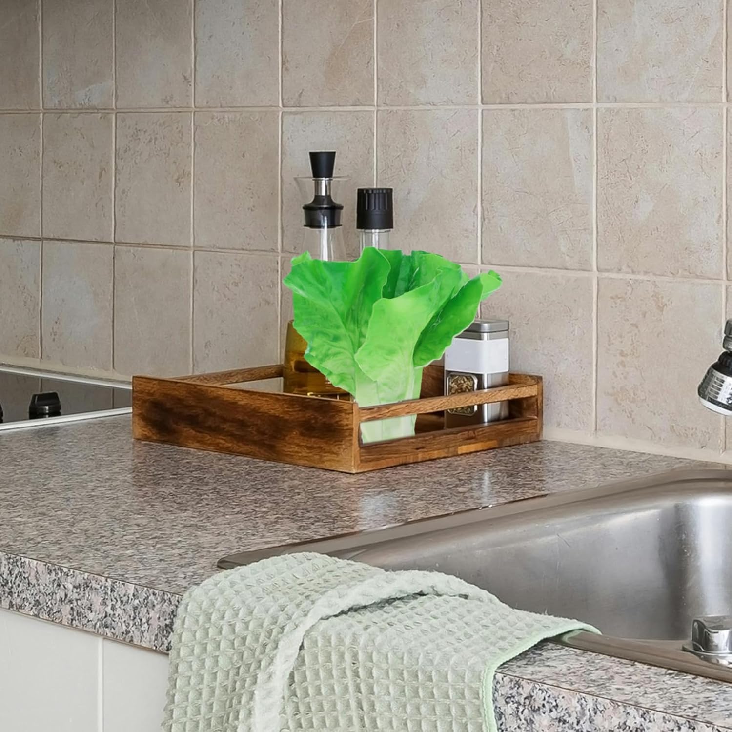Artificial Lettuce Leaves Realistic Salad Decor Prop