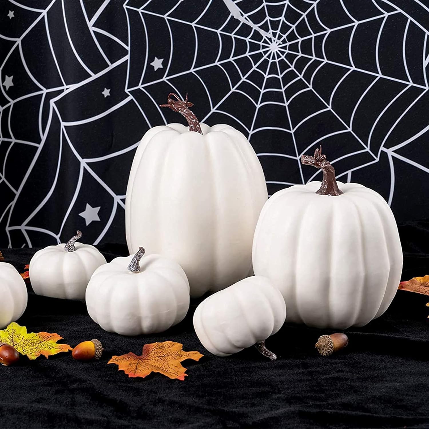 ROTORS Artificial Pumpkins Fall Decorations 12pcs