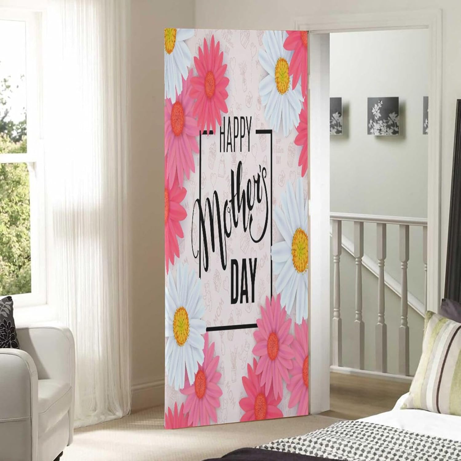Susiyo Stretch Flowers Door Cover for Mothers Day