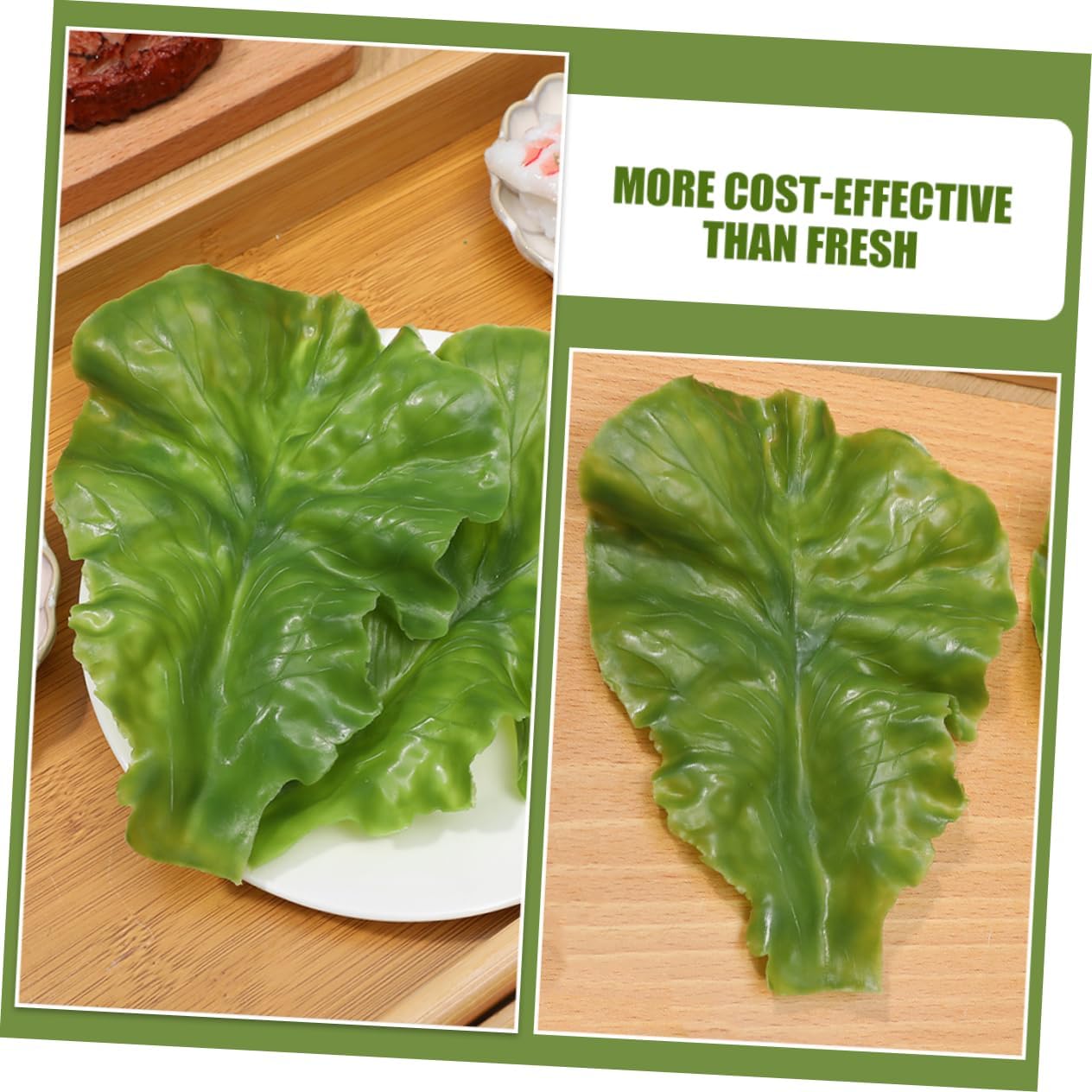 20PCS Artificial Lettuce Leaf Props for Home Restaurant Decor