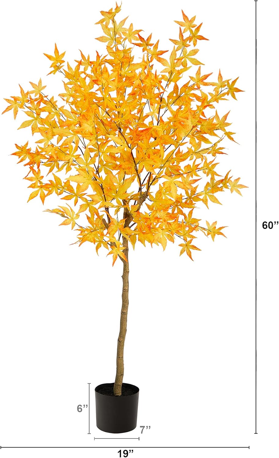 Nearly Natural 5ft Autumn Maple Artificial Fall Tree