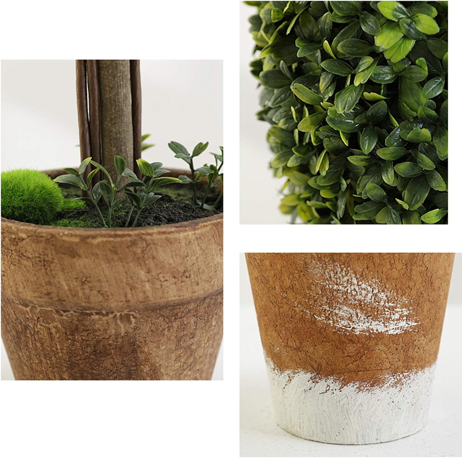SUNESA Fake Plants Mini Artificial Topiary Shrub in Ceramic Pot