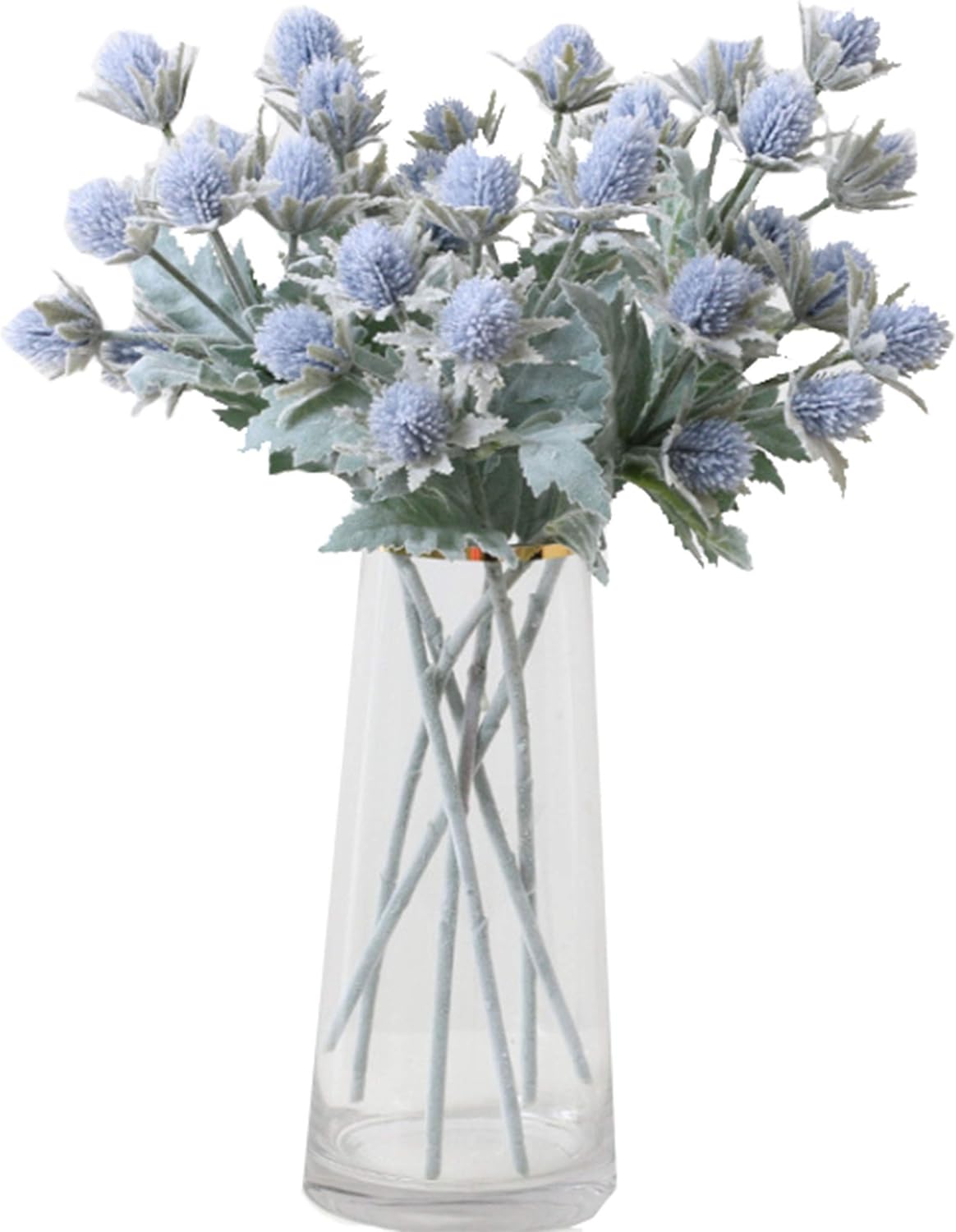 3 Pack Artificial Thistle Flowers Blue Eryngiums Floral Arrangement