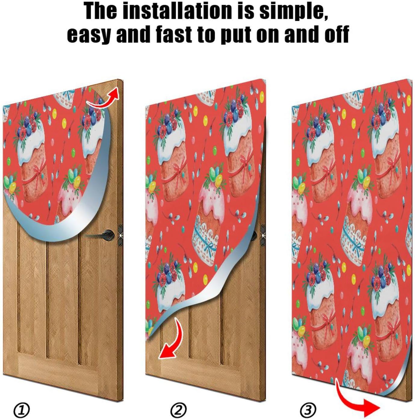Susiyo Stretch Fabric Christmas Door Cover 32x79 in
