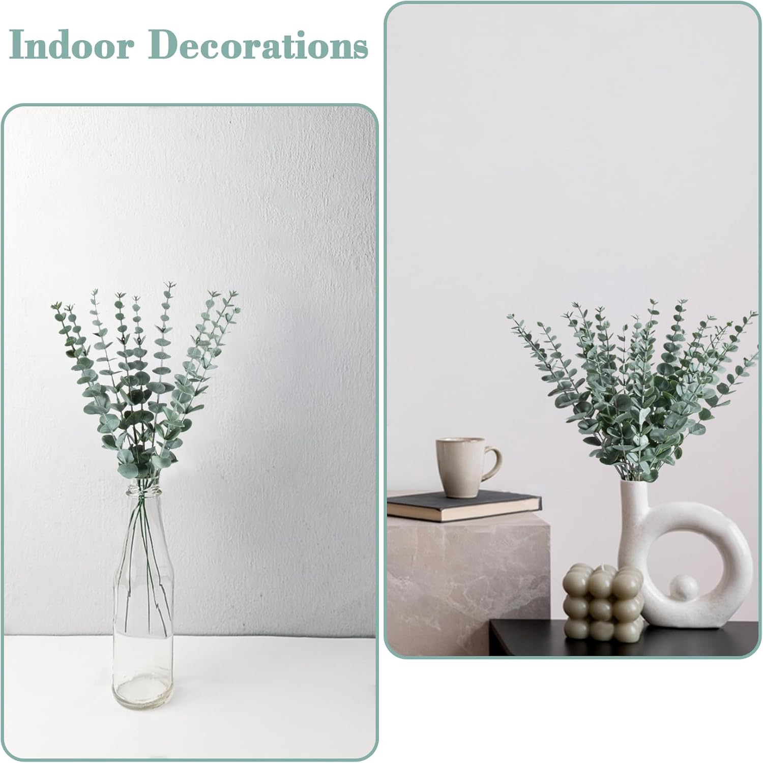 Sukh 24pcs Artificial Eucalyptus Stems for Decor