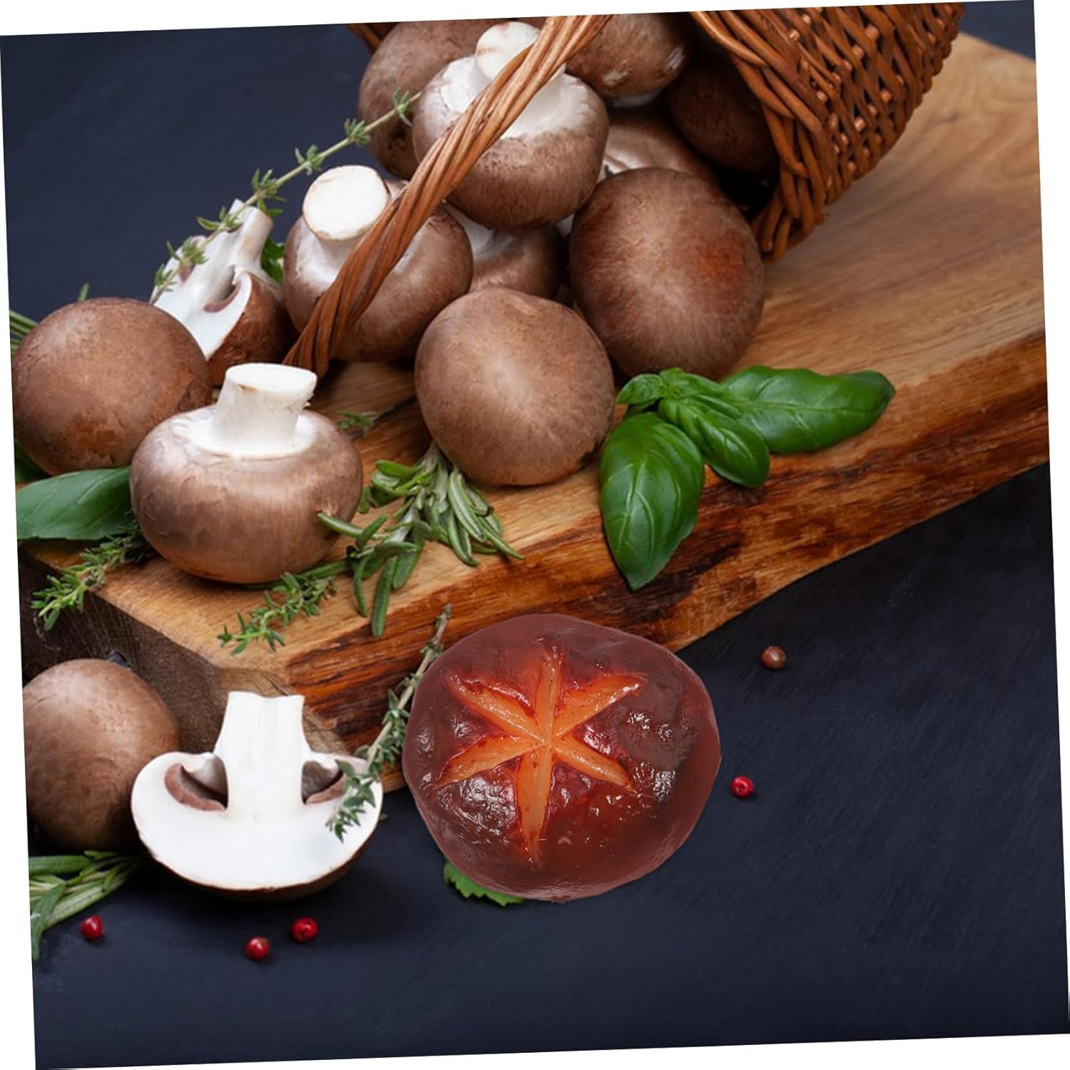 HOOTNEE 6PCS PVC Artificial Mushroom Decor Set