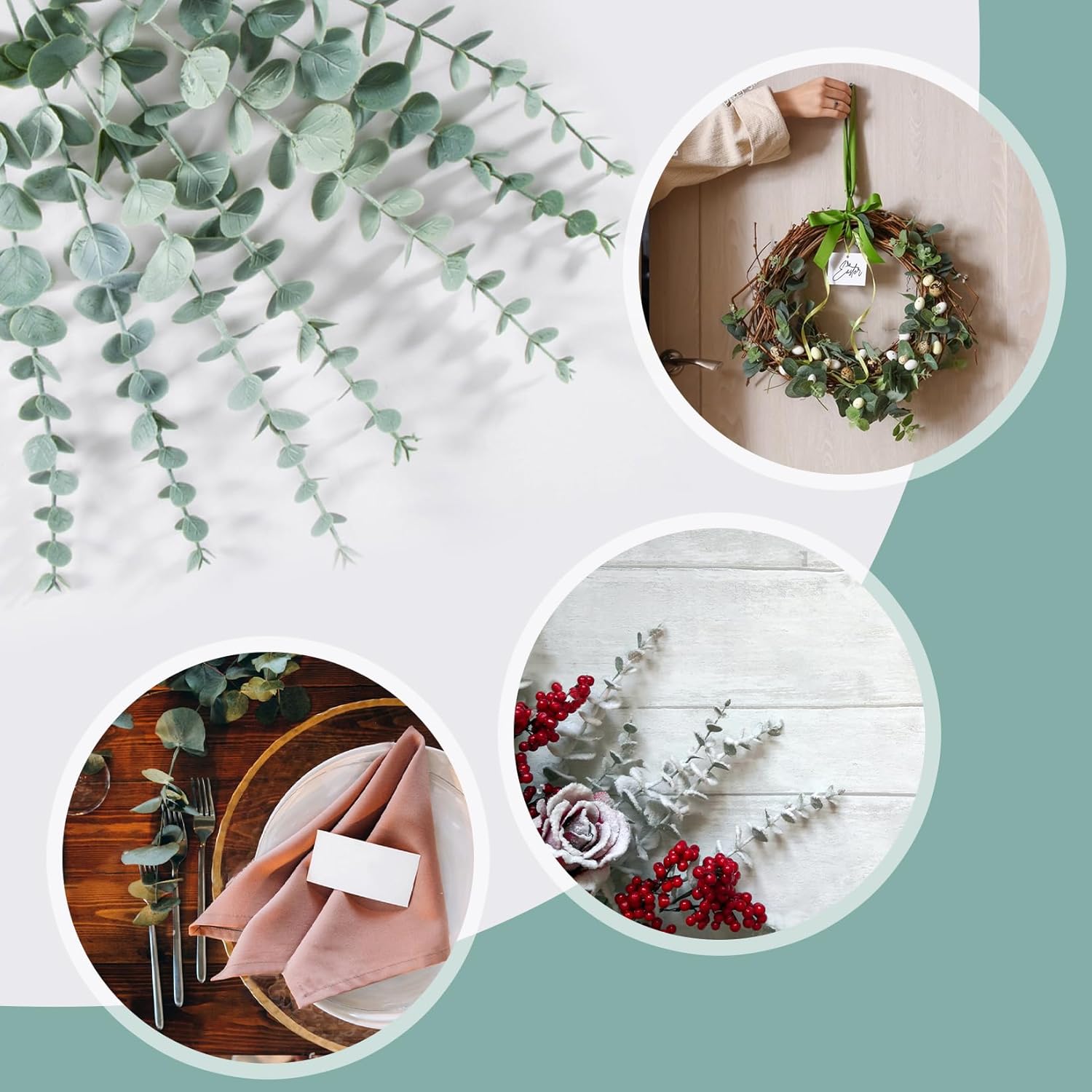 Sukh 24pcs Artificial Eucalyptus Stems for Decor