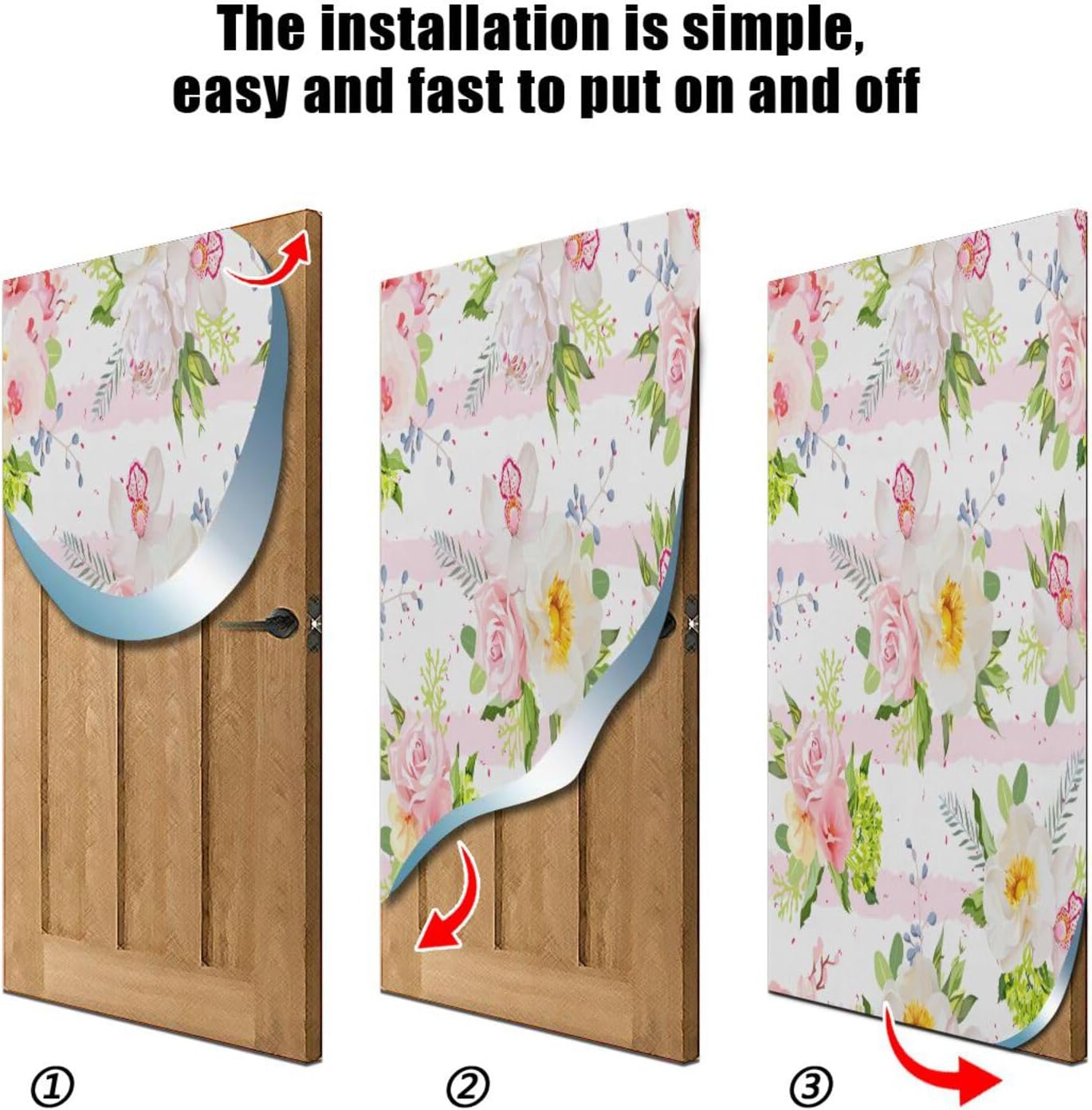 Susiyo Summer Garden Flowers Door Cover Washable High Elastic