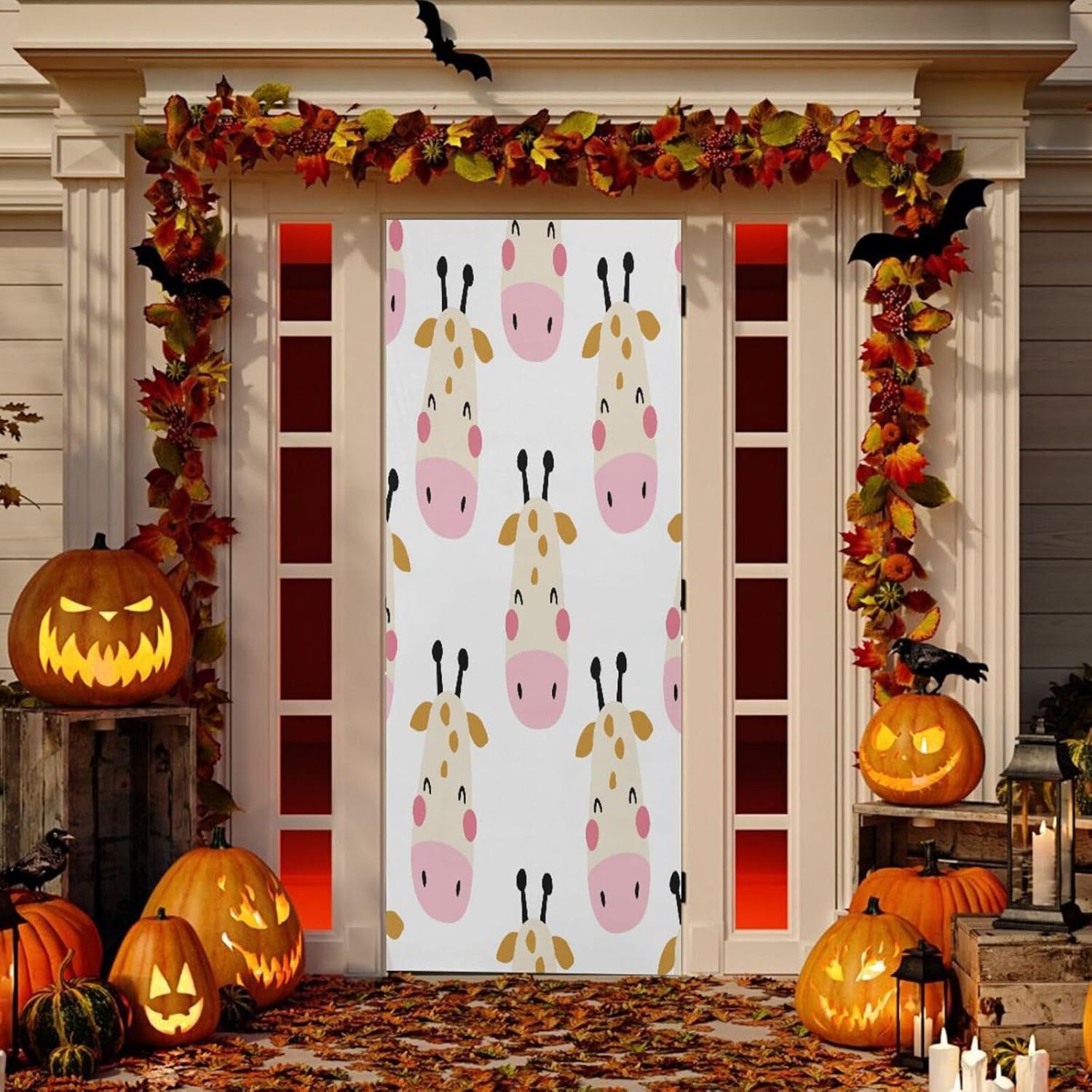 Susiyo Cute Animals Halloween Door Cover 32x79 in
