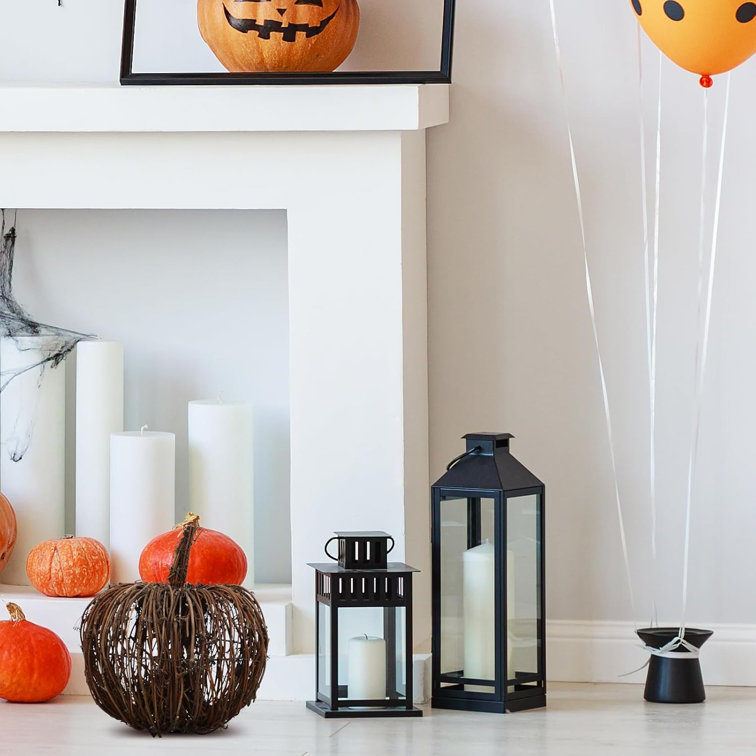 Handmade Wicker Rattan Pumpkin Halloween Decor