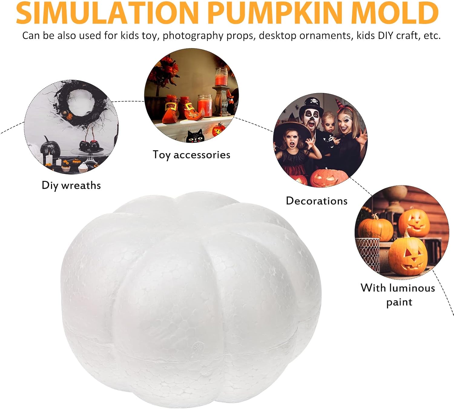Cabilock Large White Artificial Pumpkins 78 Inch