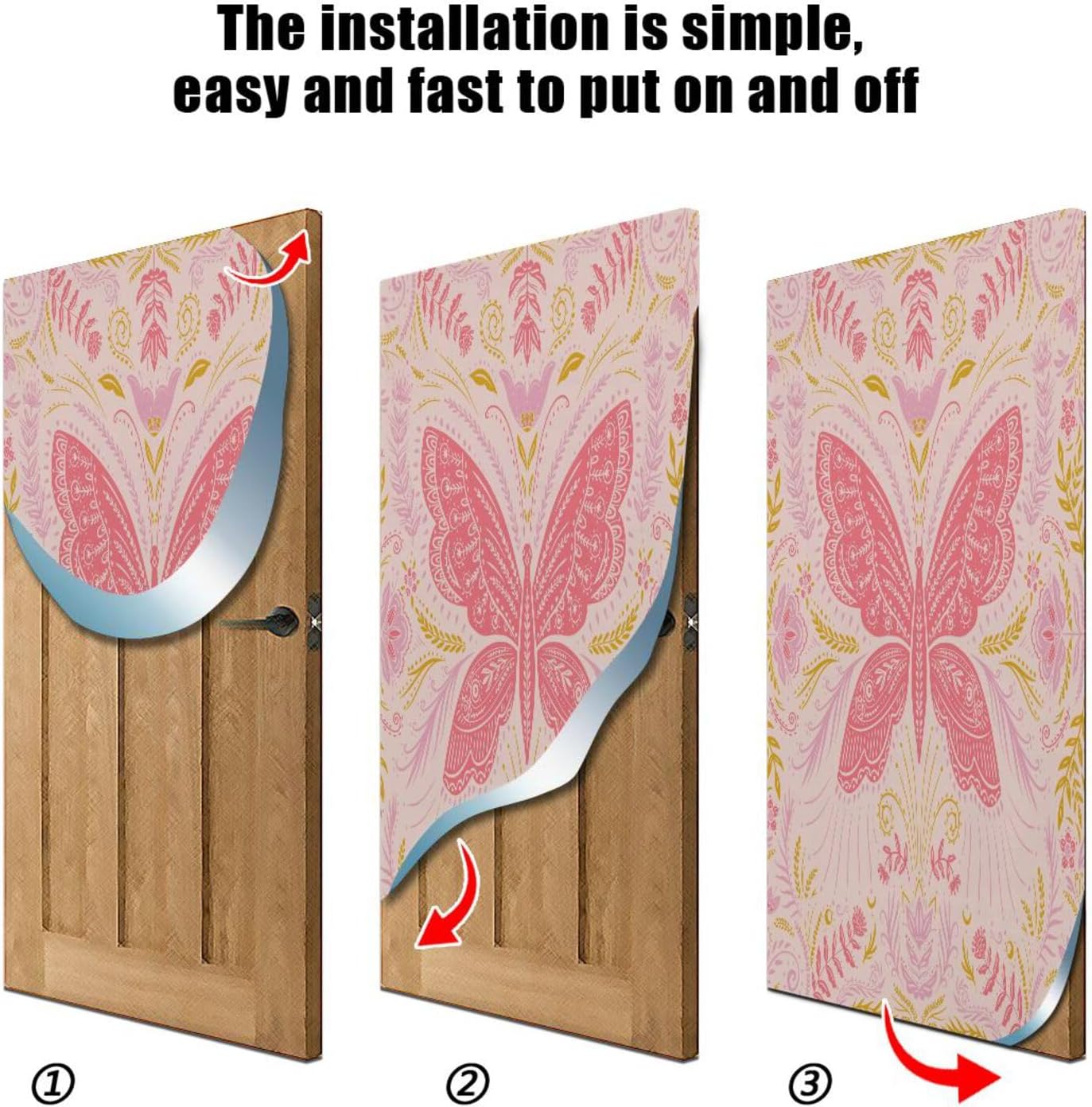 Susiyo Art Floral Butterfly Halloween Door Cover