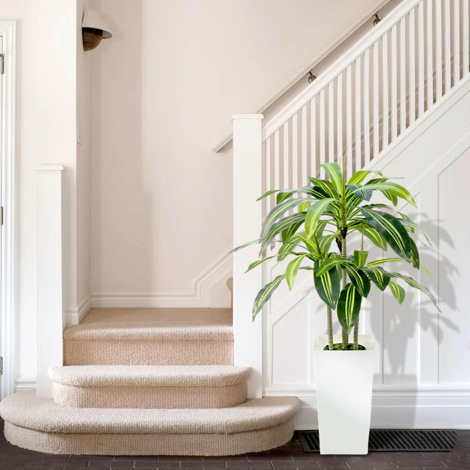 4ft Dracaena Artificial Plant with White Planter