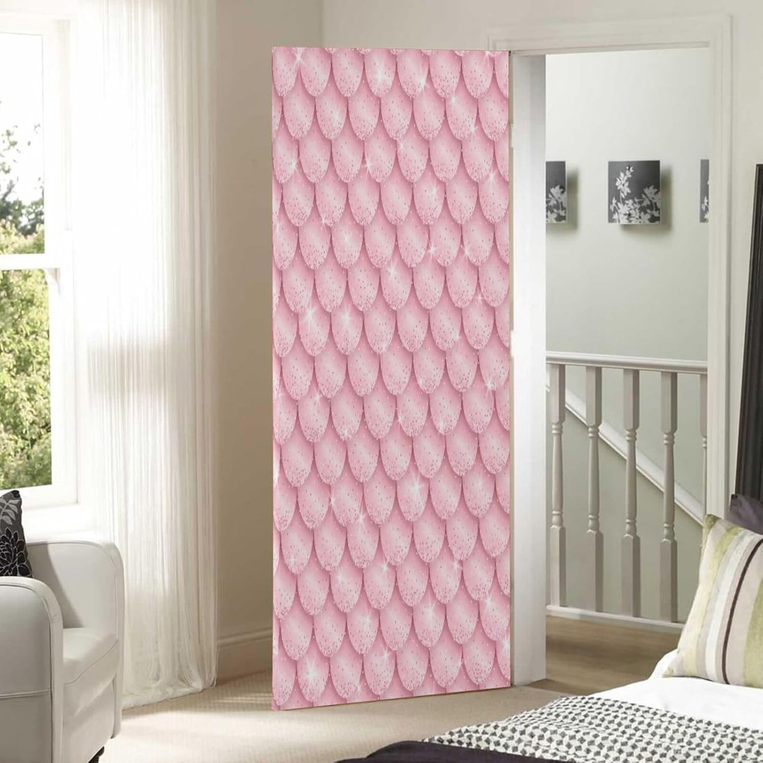 Susiyo Pink Gold Mermaid Door Cover 35x79 Inch
