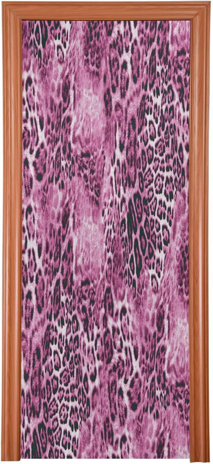 Susiyo Pink Animal Leopard Draft Stopper Door Cover