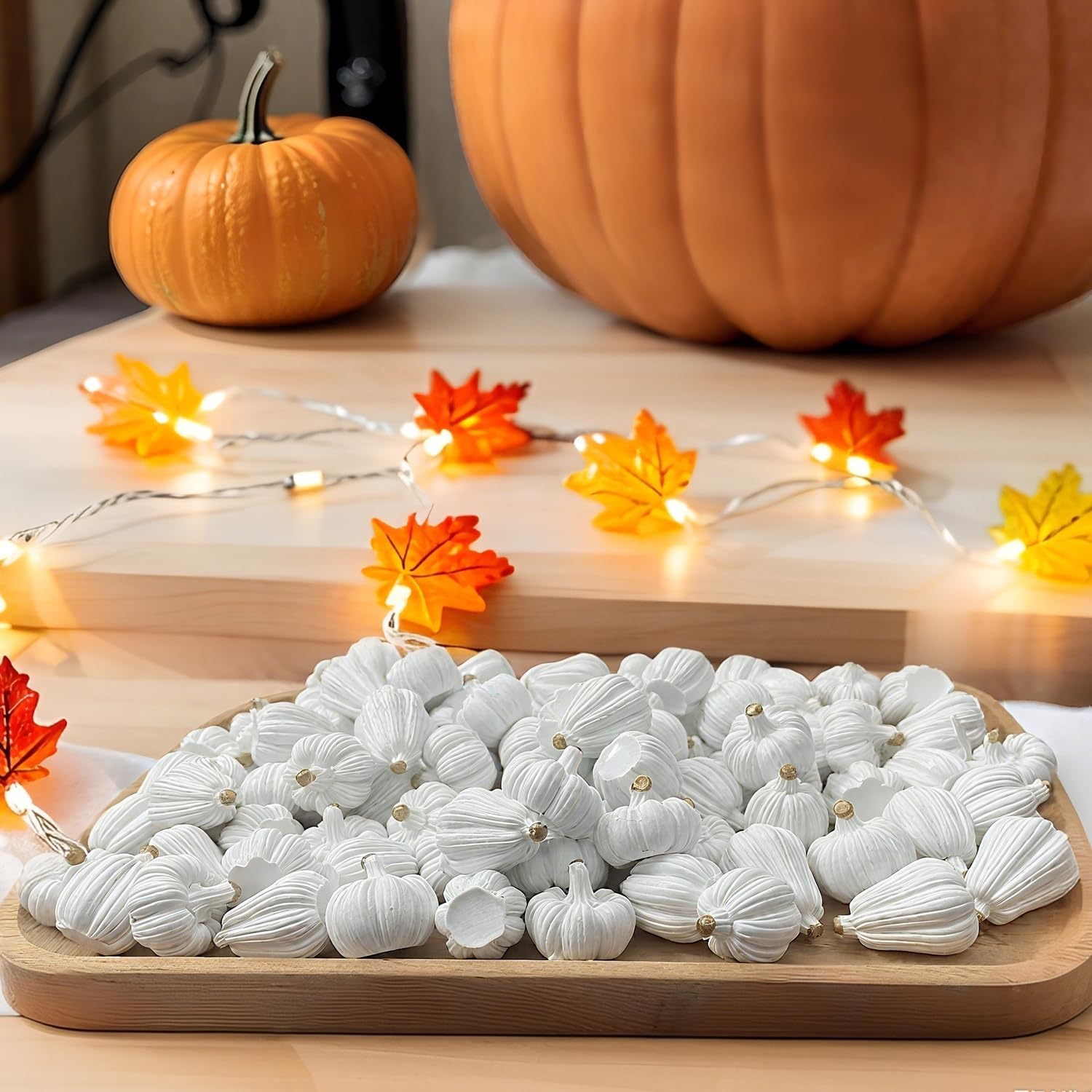 FESTGLOX 100Pcs Mini Resin Pumpkins for Fall Decor
