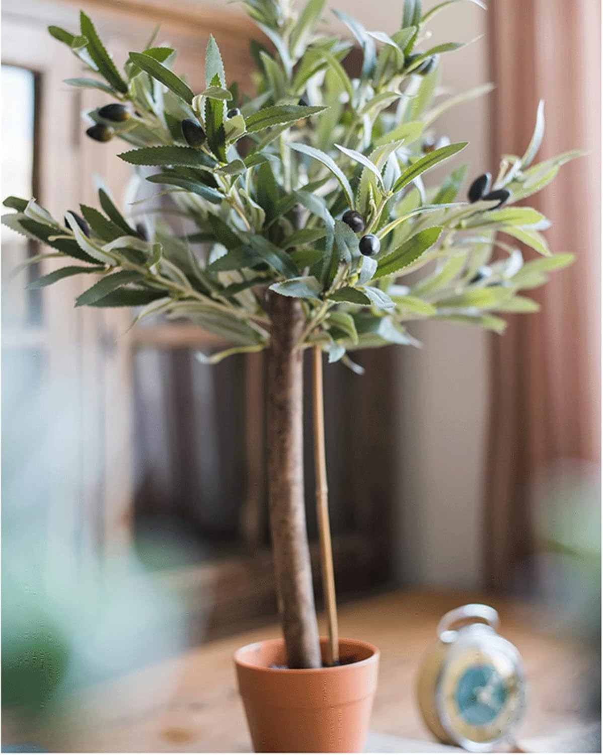 Artificial Olive Tree 23 Inch Silk Faux Decor