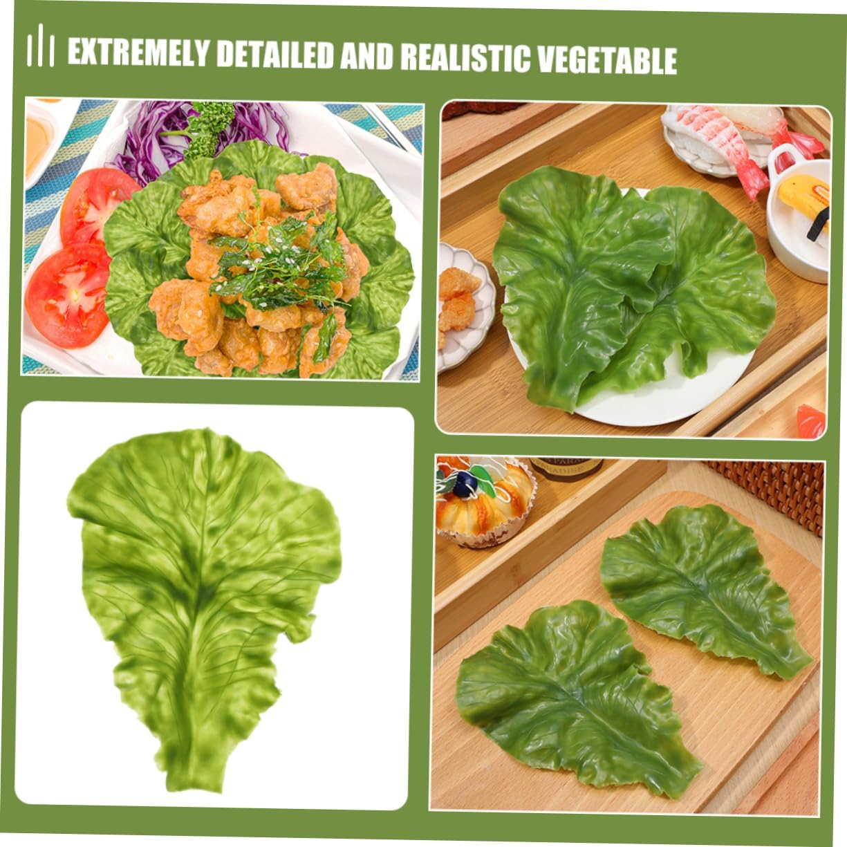 20PCS Artificial Lettuce Leaf Props for Home Restaurant Decor