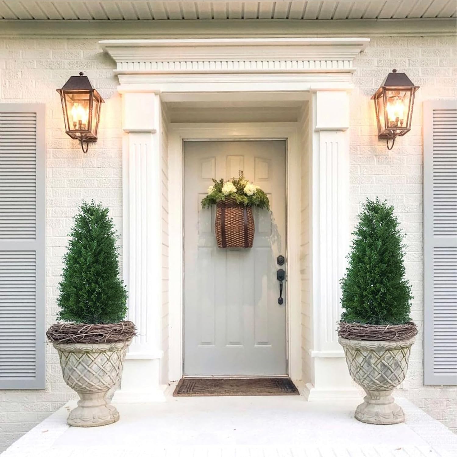 Howngyesimu 3FT Artificial Cedar Topiary Trees 2 Pack