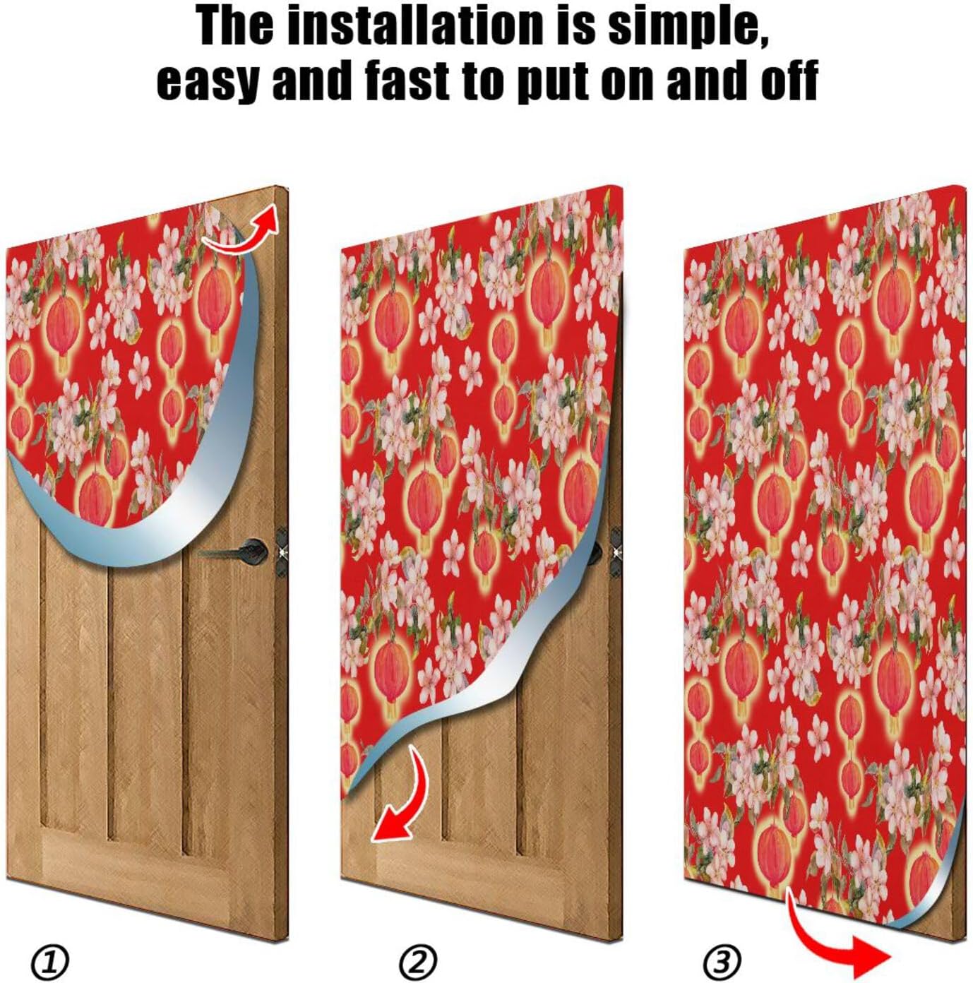 Susiyo Plum Blossom Christmas Door Cover 32x79 in