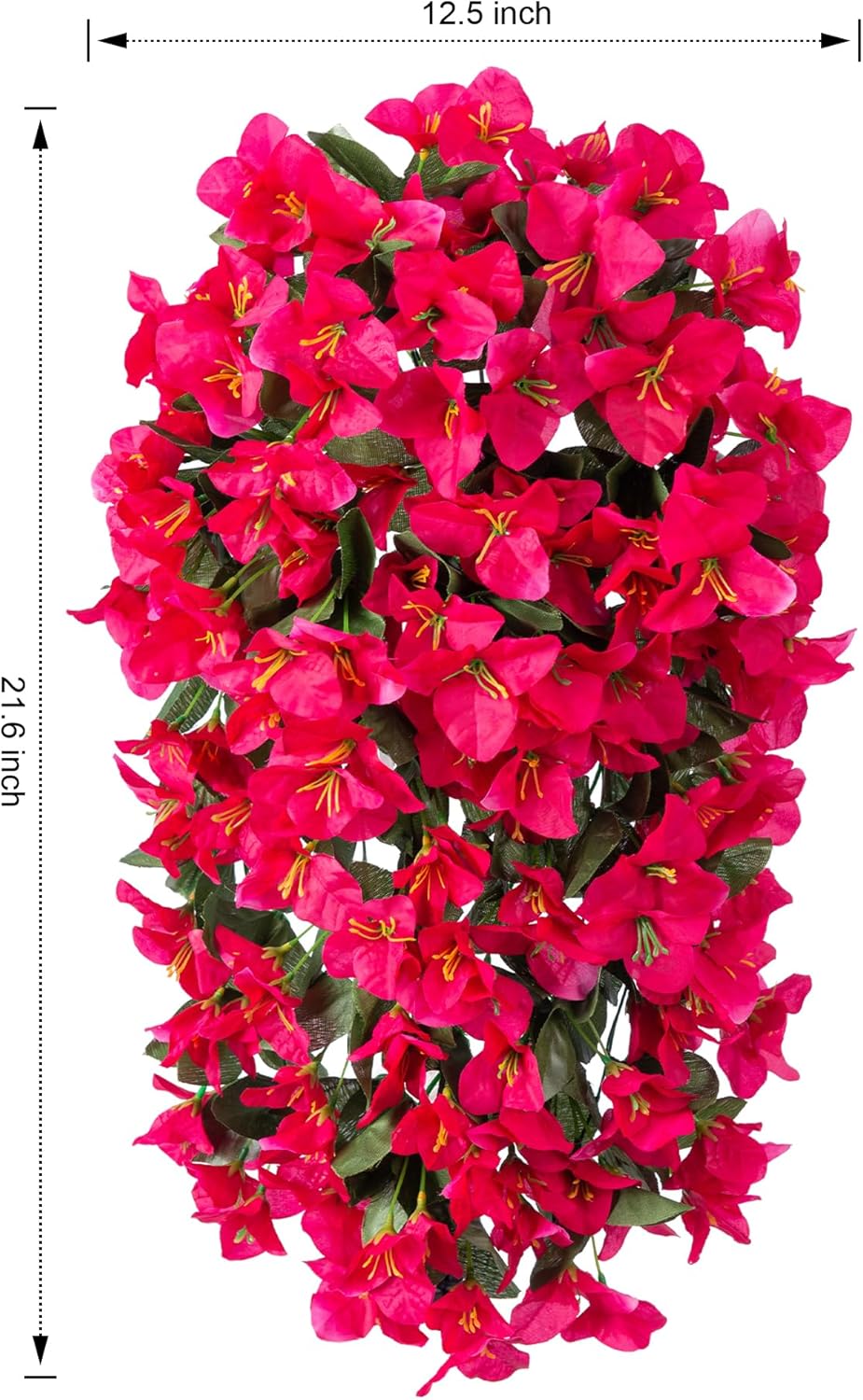 HyeFlora Artificial Bougainvillea Hanging Flowers 2pcs Hot Pink