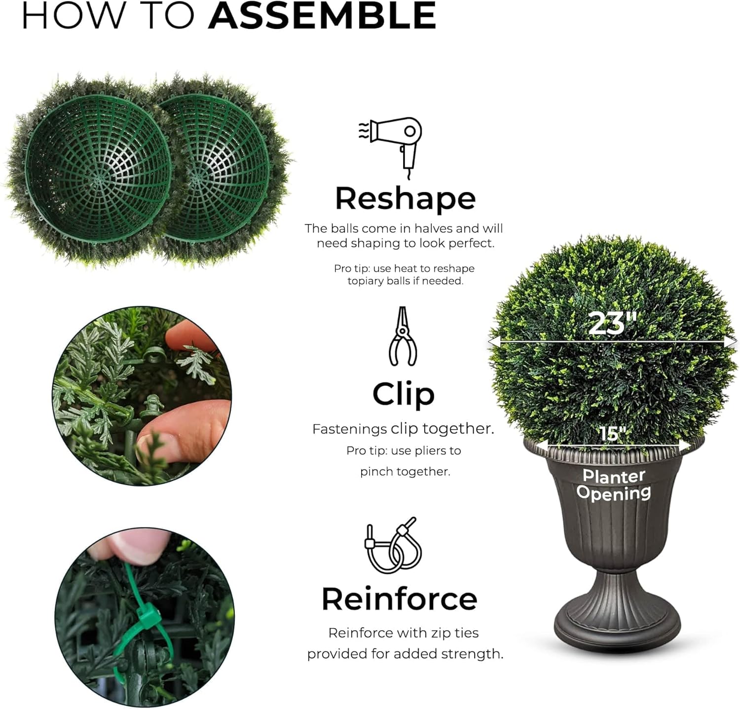 365 Curb Appeal 23 XL Topiary Balls Set of 2