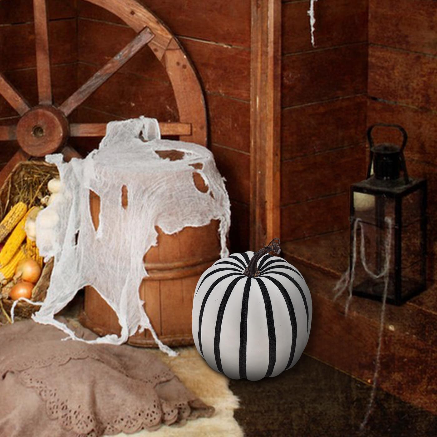 Kepfire 7 Inch Extra Large Artificial Foam Pumpkin White