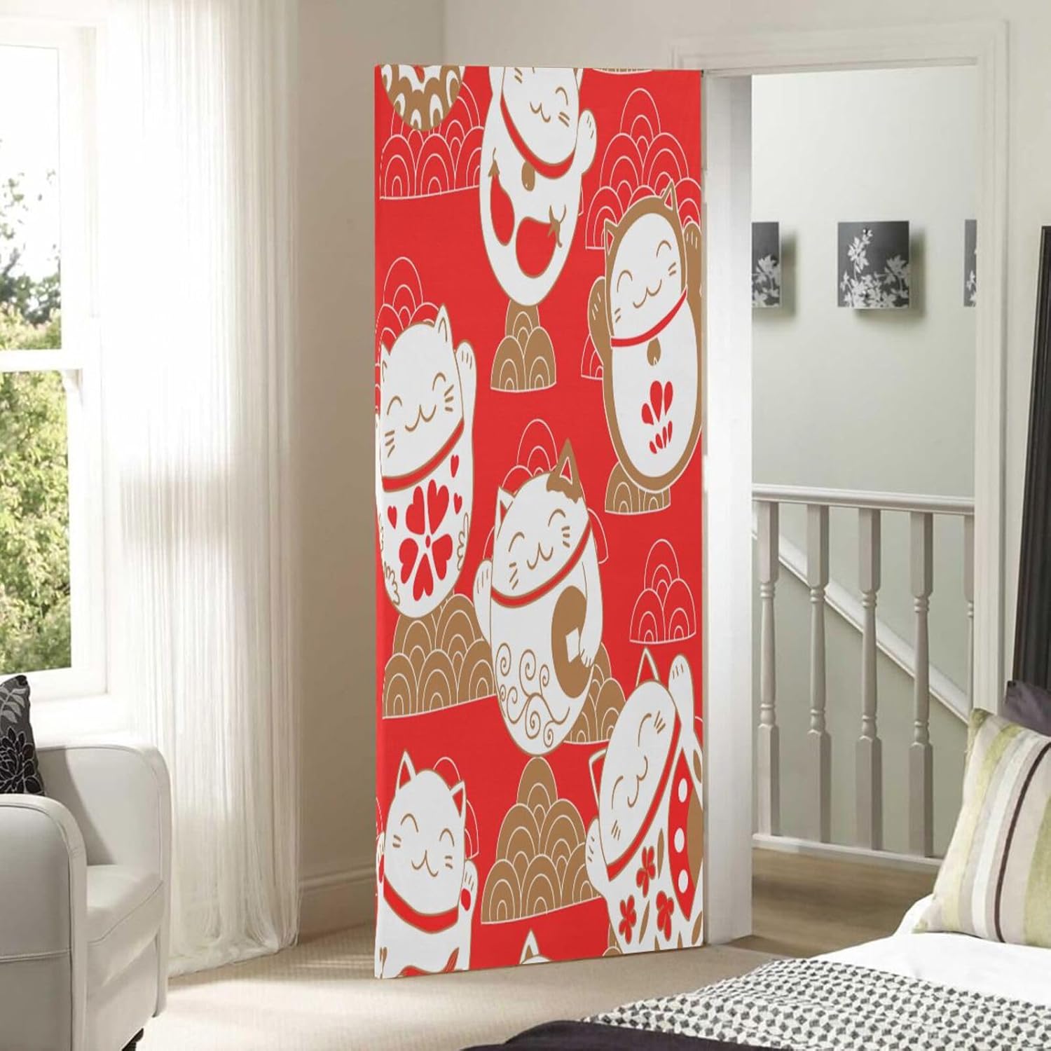 Cats Maneki Neko Halloween Door Cover 32x79 in