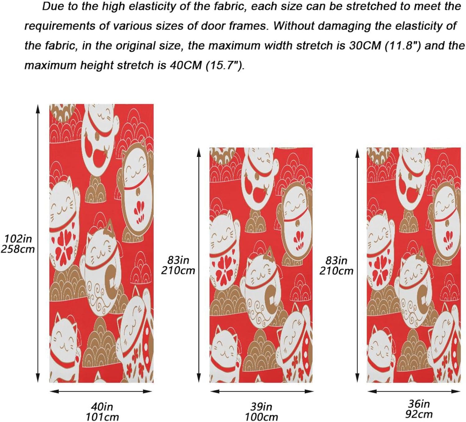 Cats Maneki Neko Halloween Door Cover 32x79 in