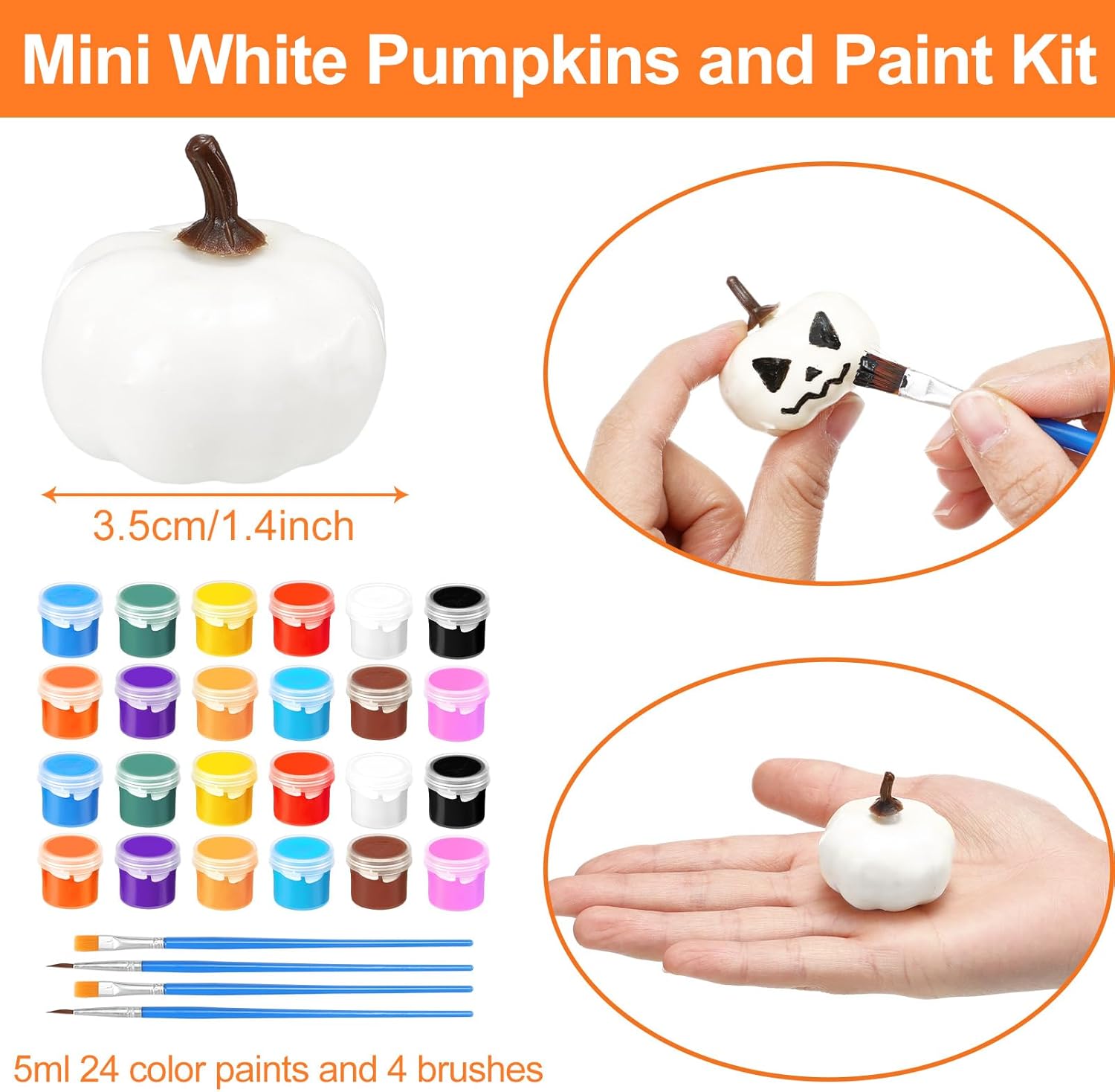 Thyle DIY Mini White Foam Pumpkins 200 Pcs Fall Decor