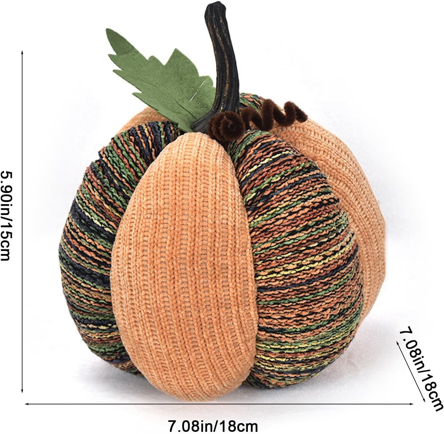 Handmade Crochet Pumpkin 7 Inch Fall Decor