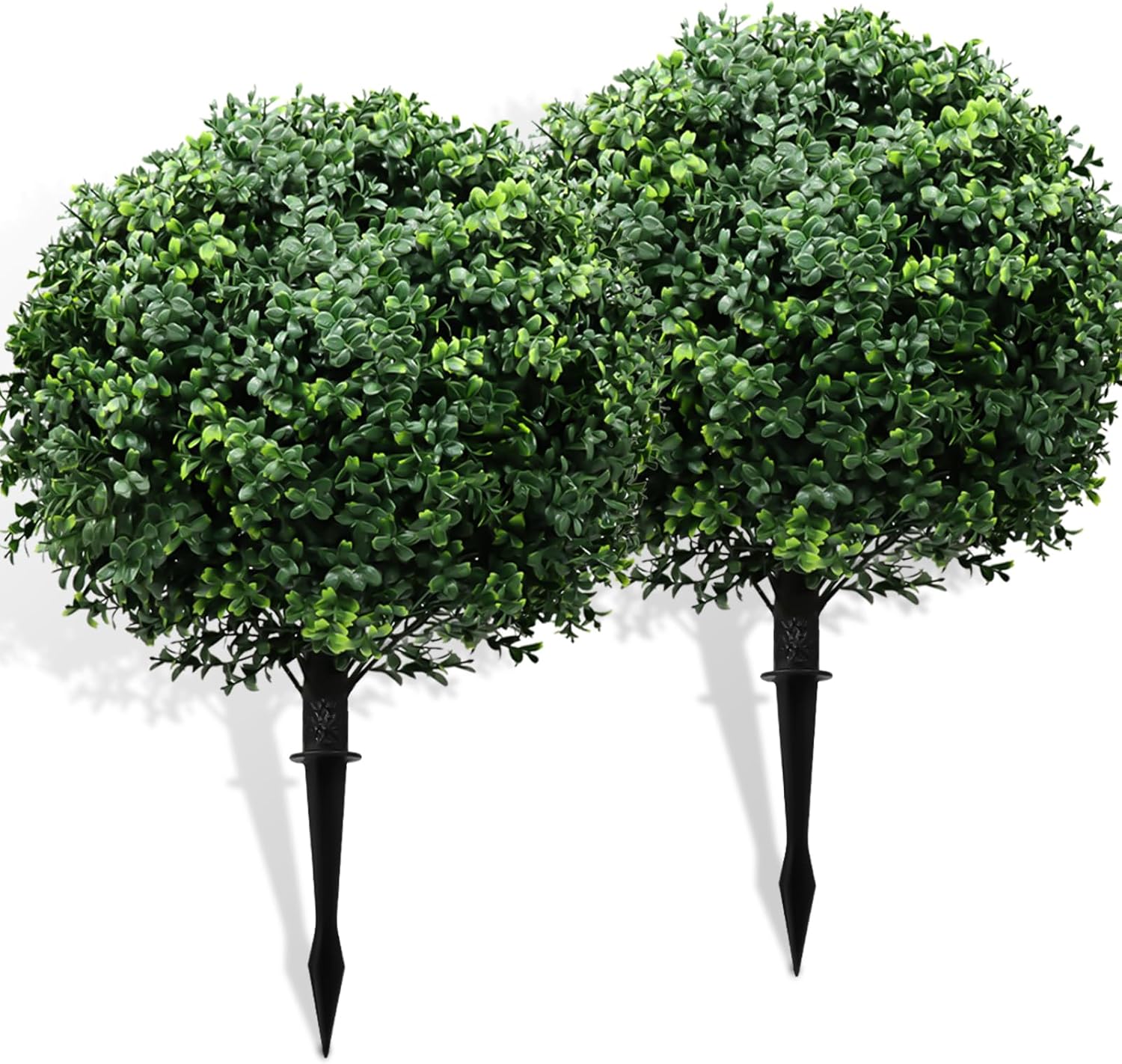 30 Inch Artificial Topiary Boxwood Ball Trees Set of Two
