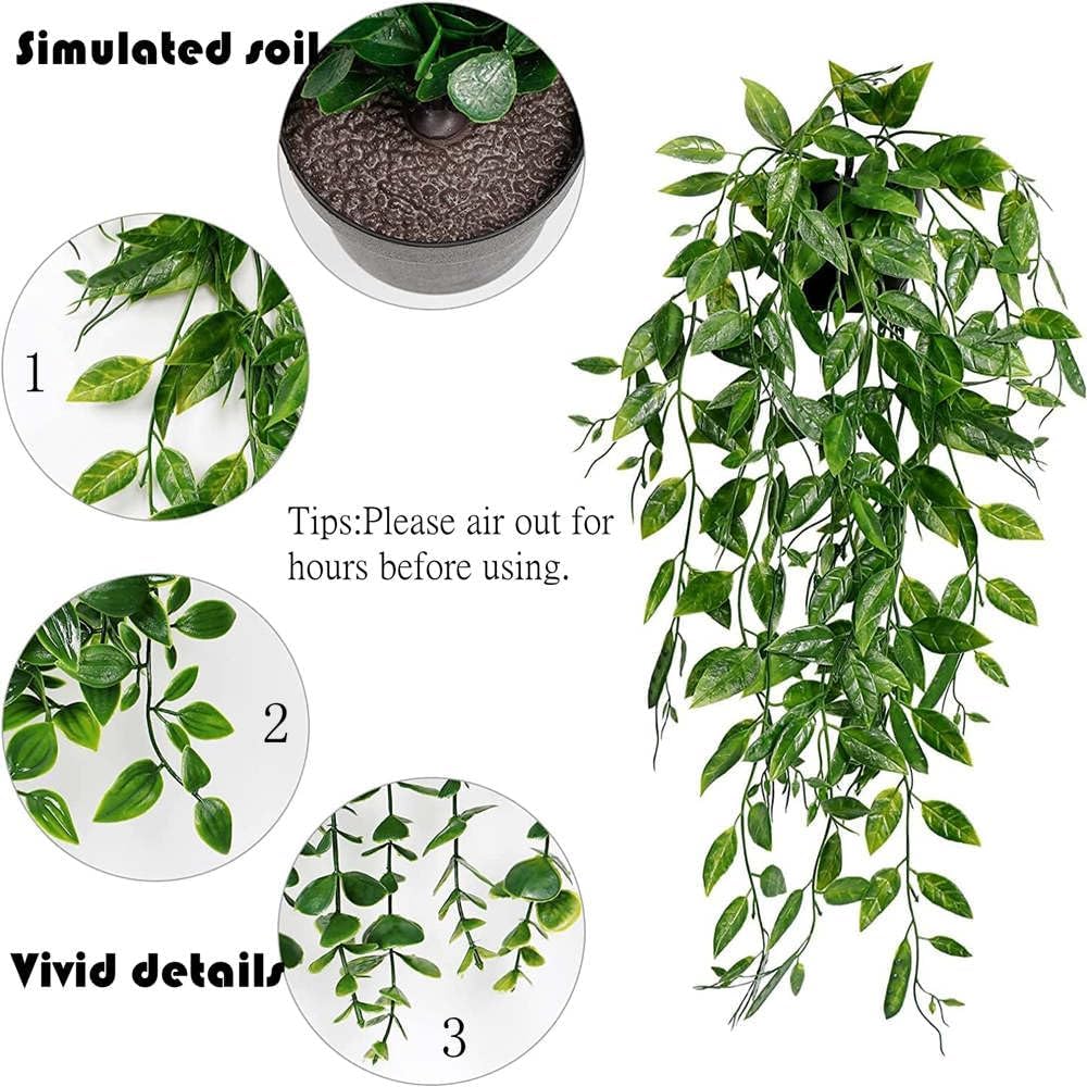KIRIFLY Artificial Hanging Eucalyptus Plants 3 Pack