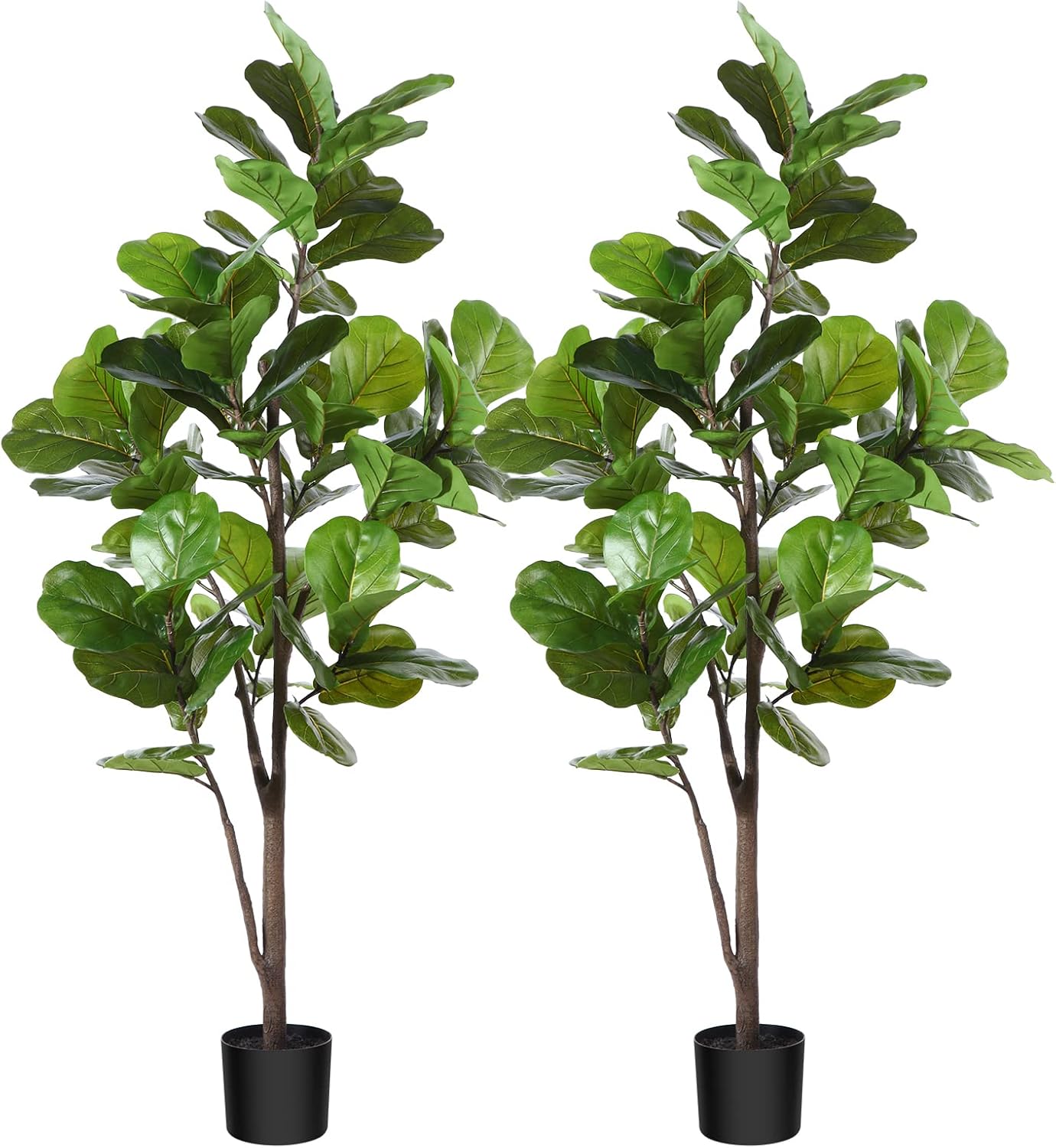 CROSOFMI Artificial Fiddle Leaf Fig Tree 65 Inch 2 Pack