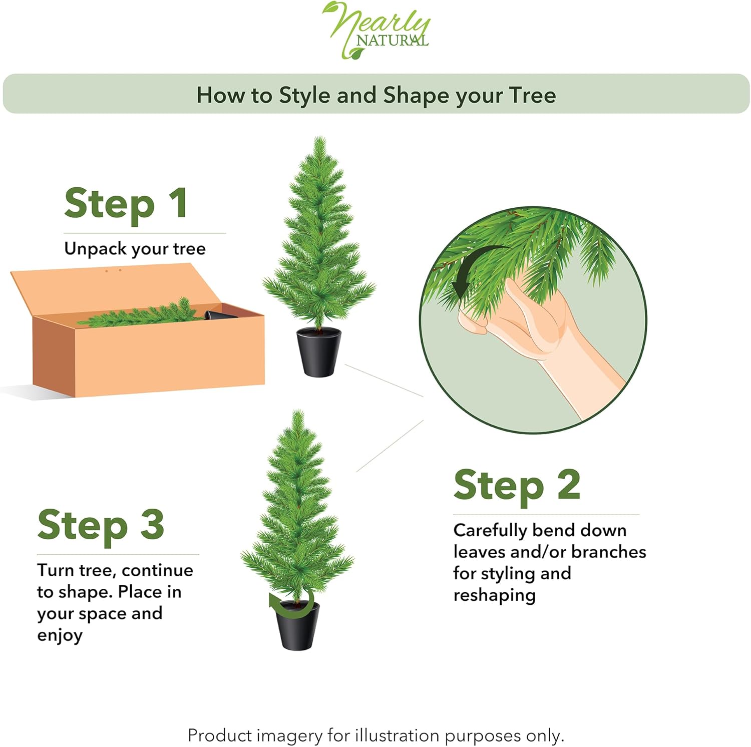 Nearly Natural 5ft Mini Cedar Pine Tree Green