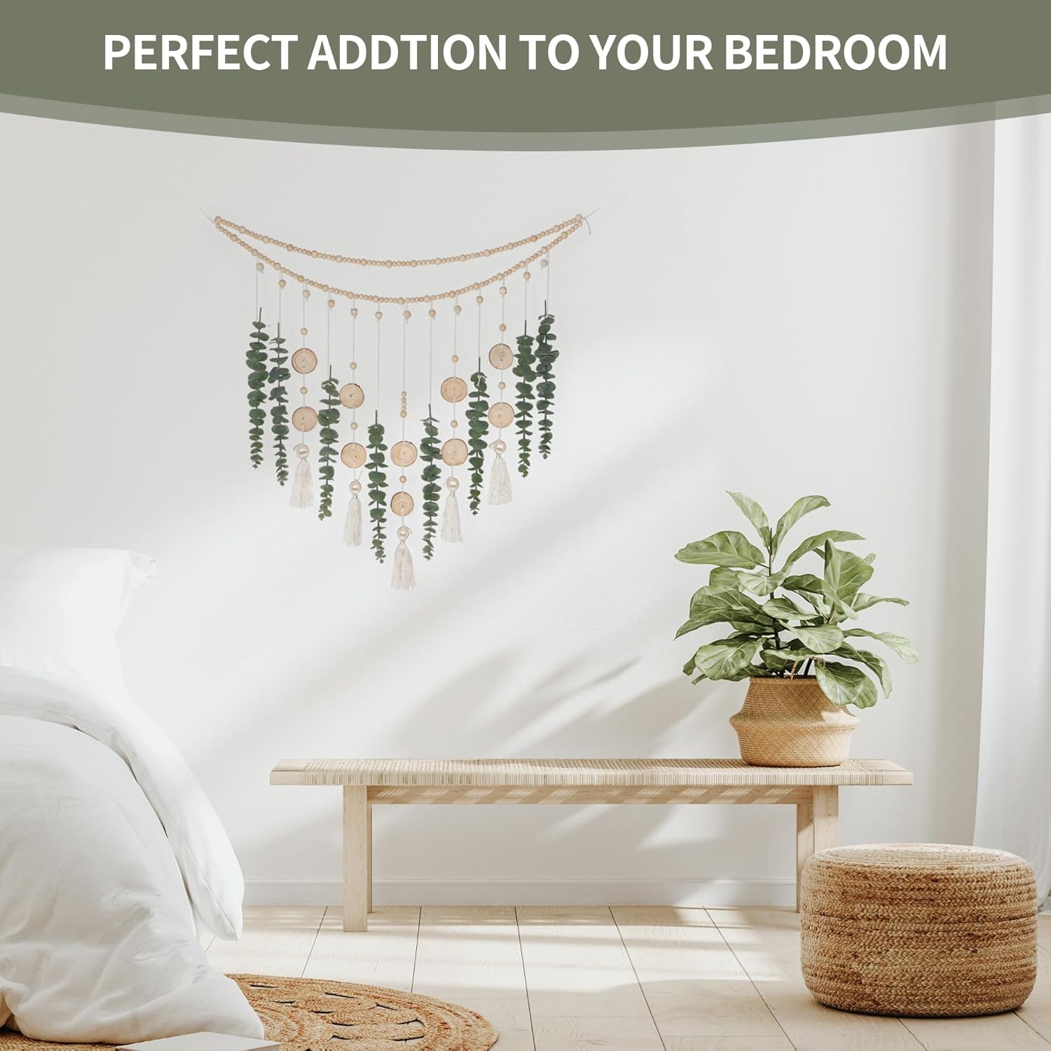 Giauma Artificial Eucalyptus Wall Garland Sage Green Boho Decor