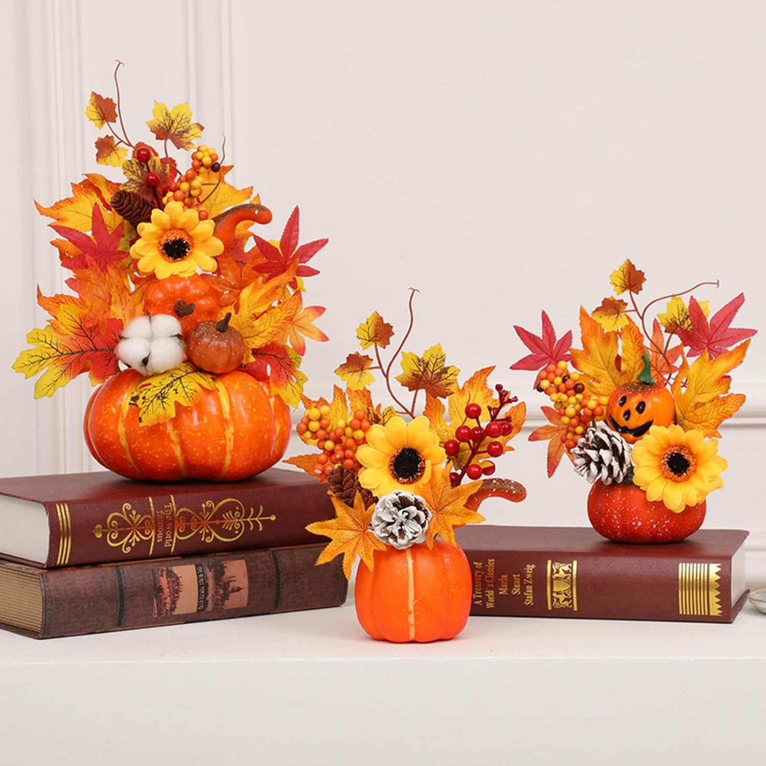 Ochine 12 Inch Artificial Pumpkin Fall Decor for Home