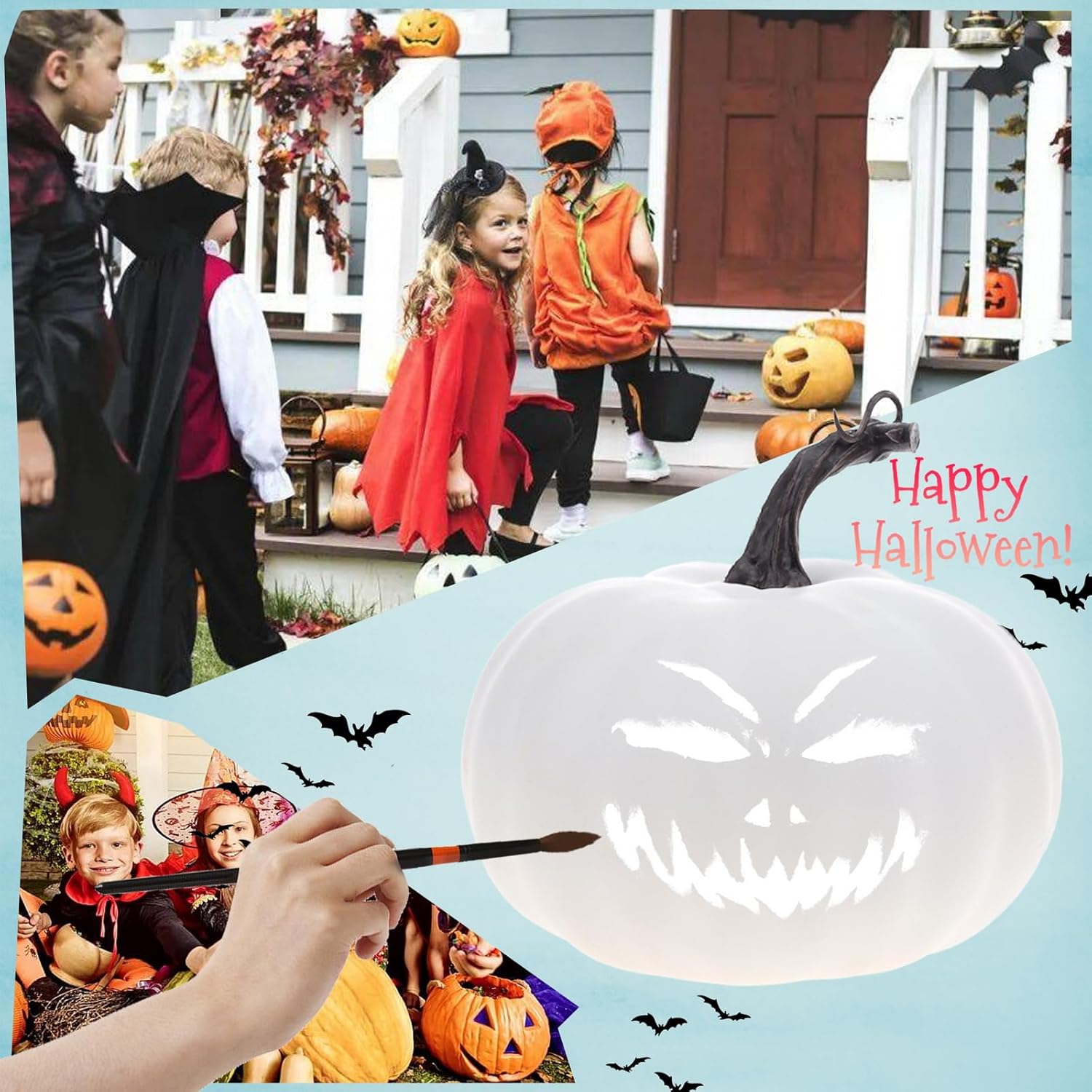 Gresorth 55 Inch Artificial White Pumpkin Decor