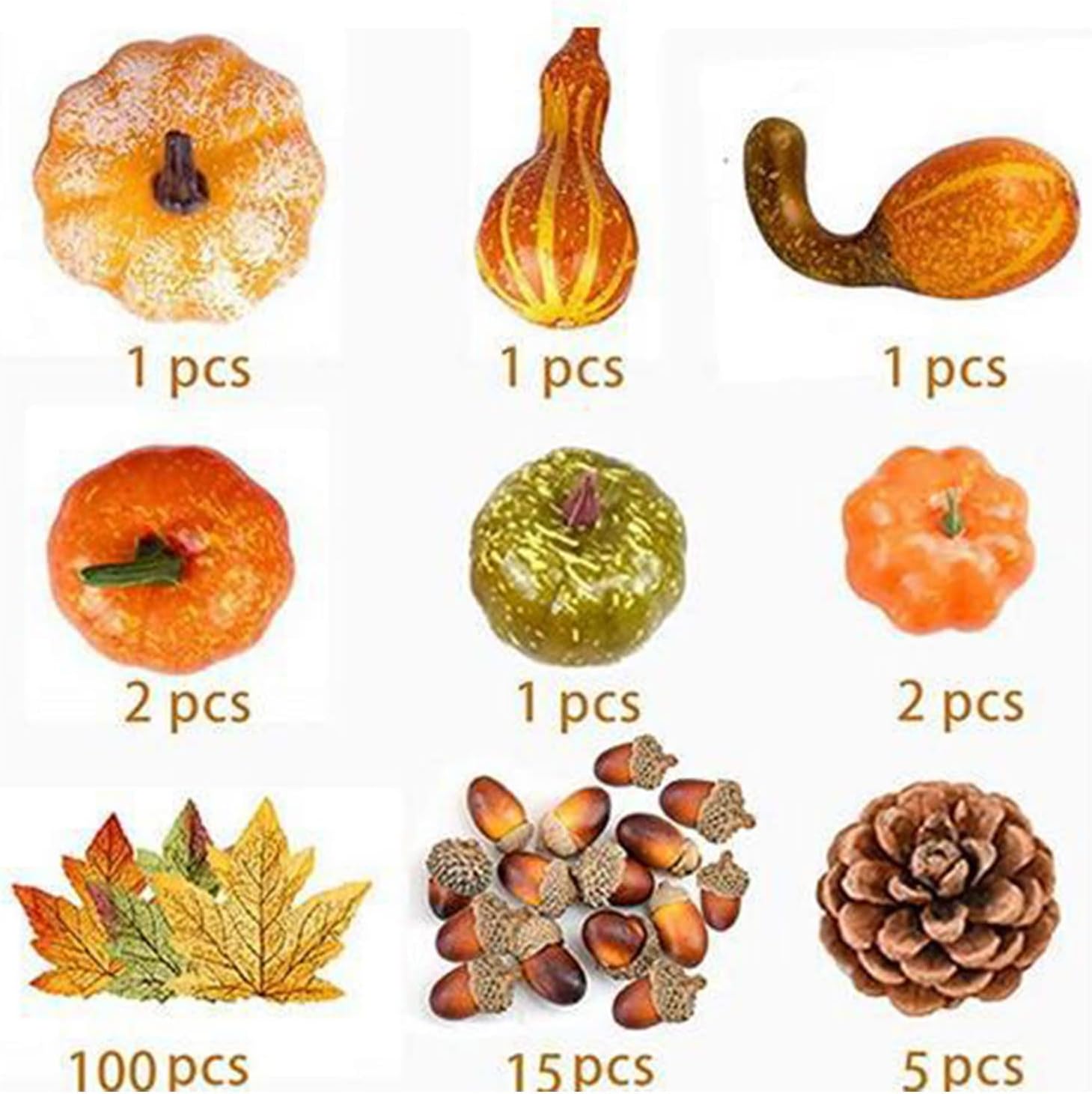 Ochine Thanksgiving Artificial Pumpkins Home Decor Set