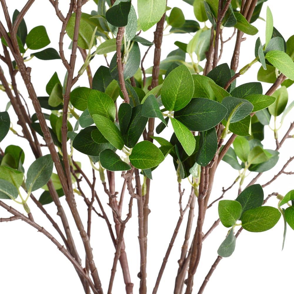 6pcs Faux Stems Artificial Eucalytus Branches for Vase