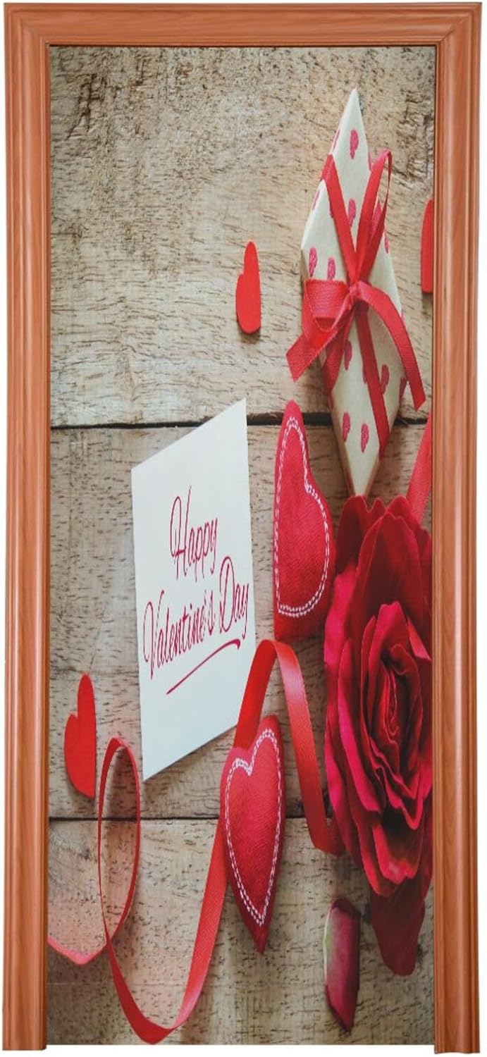 Susiyo Red Hearts Halloween Door Cover 32x79 in