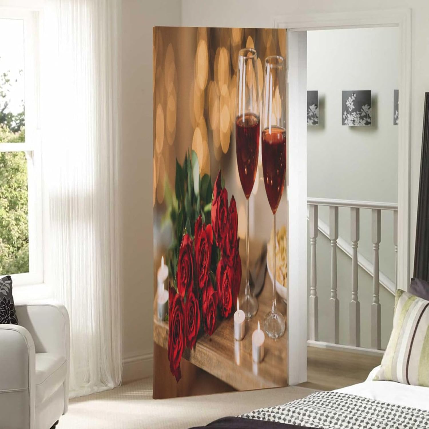 Susiyo Romantic Rose Halloween Door Cover 32x79 in