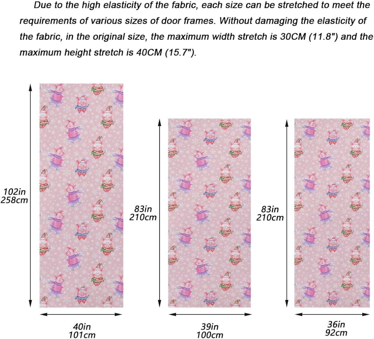 Susiyo Funny Pigs Christmas Door Cover Decoration