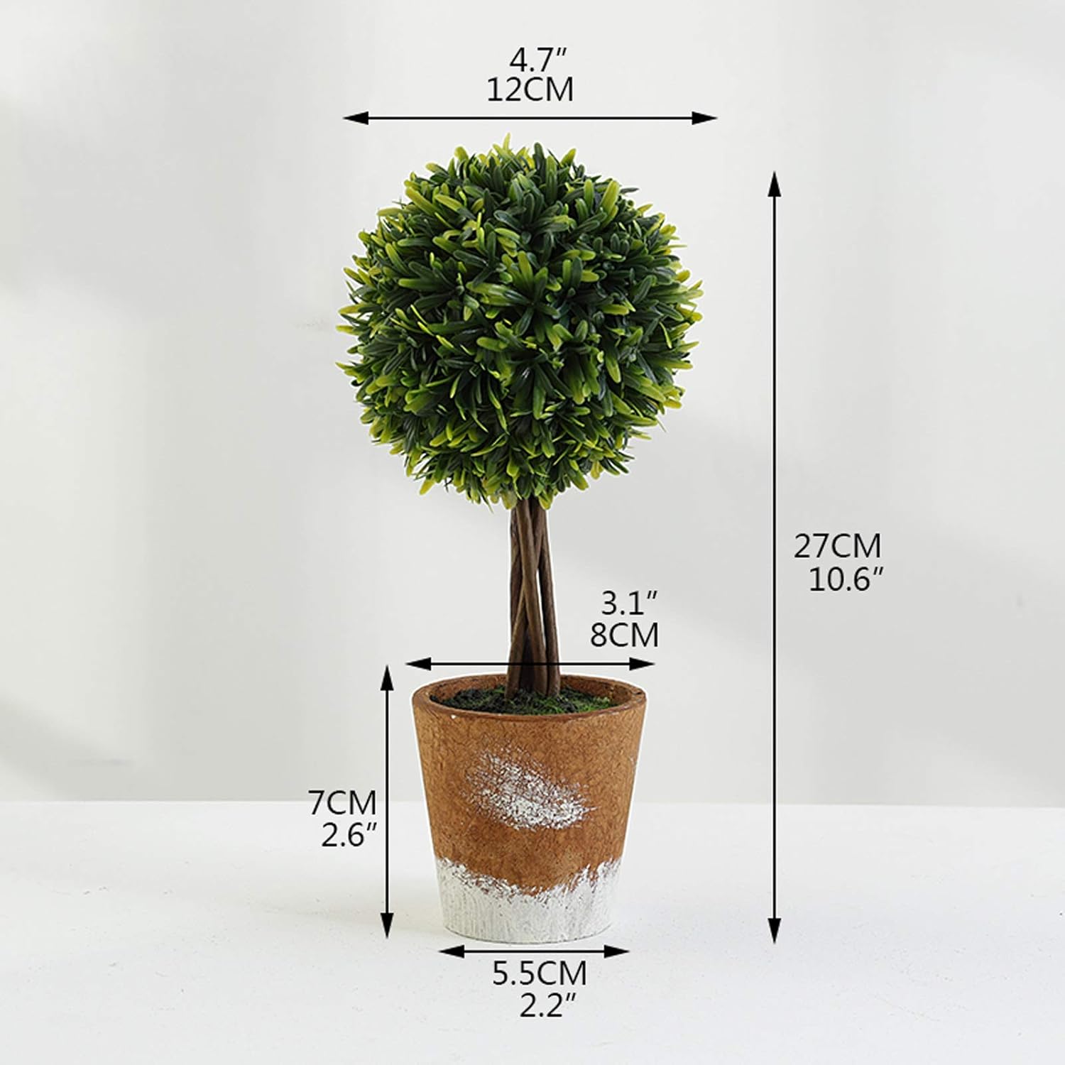 SUNESA Fake Plants Mini Artificial Topiary Shrub in Ceramic Pot