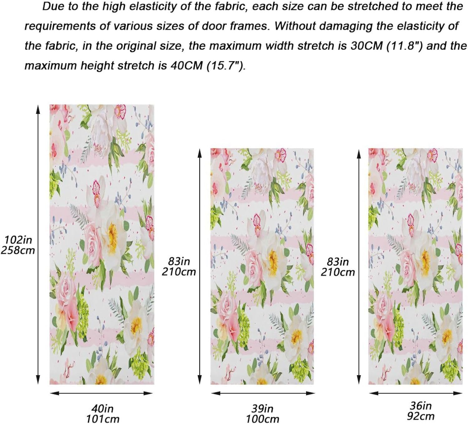 Susiyo Summer Garden Flowers Door Cover Washable High Elastic