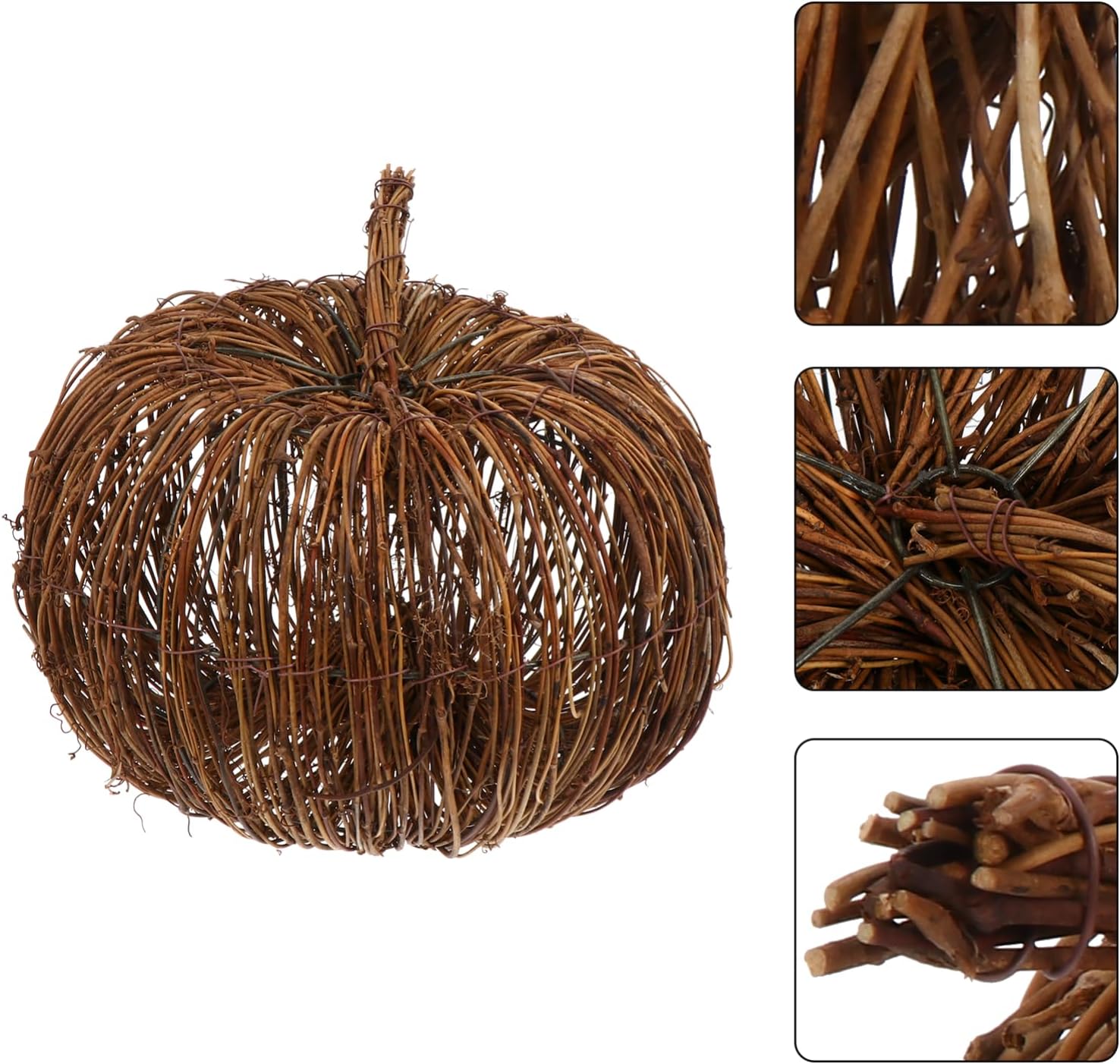 VOSAREA Halloween Rattan Pumpkin Decor 20CM