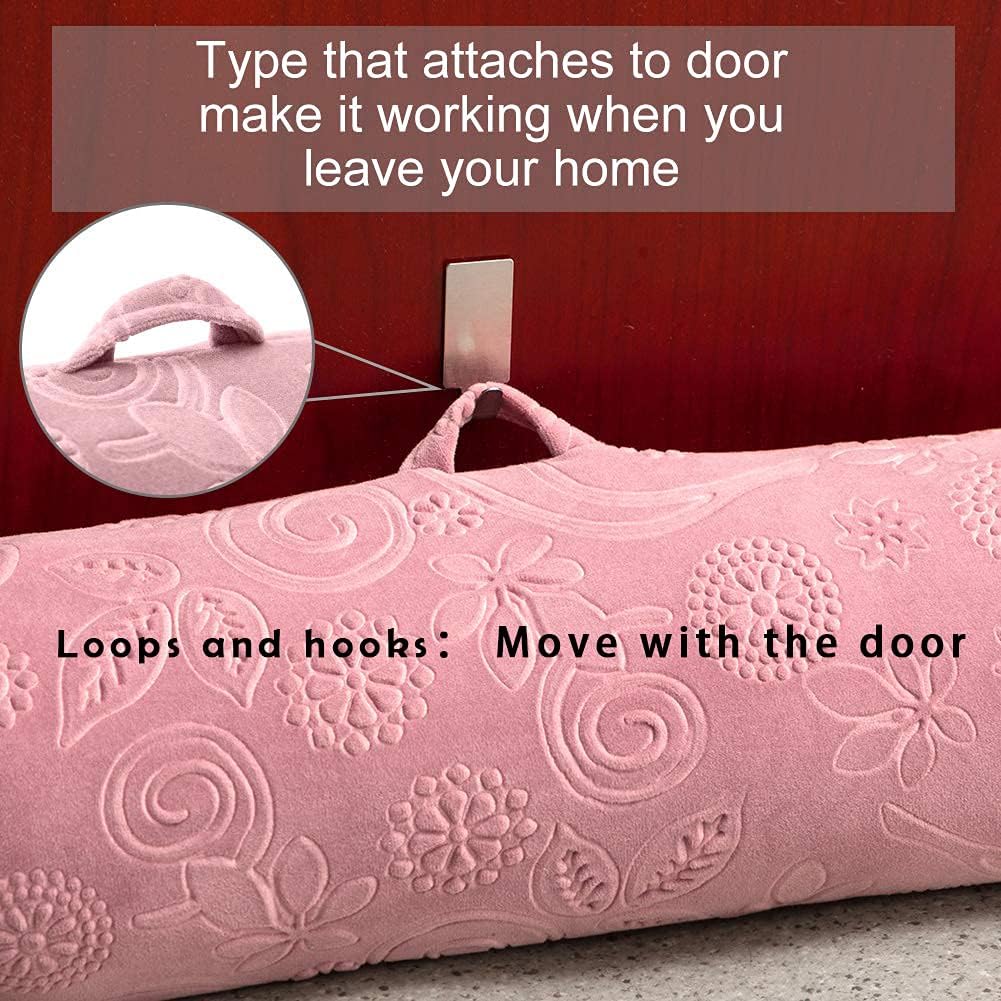 DreamQuil Weighted Door Draft Stopper 36 Inch Pink