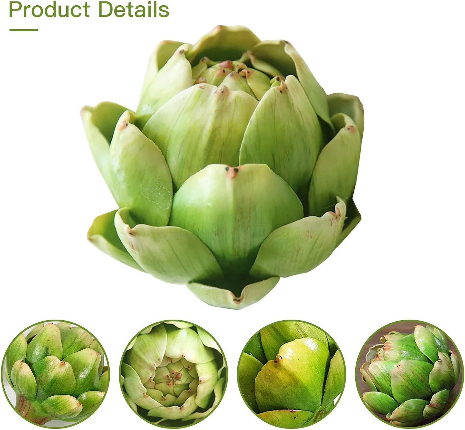 Artificial Artichoke Plastic Flower Decoration Green Small 6 Units
