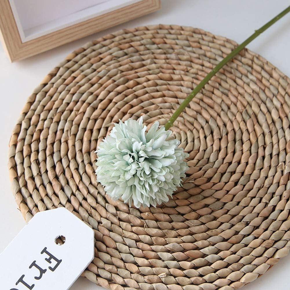 HoYuanFlo Artificial Flowers Chrysanthemum Bouquet 10pcs Light Green